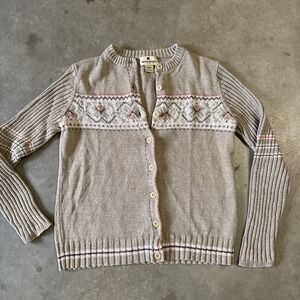 Woolrich Beige and Gray Cardigan Sweater